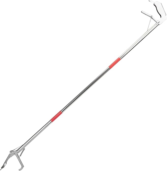 Snake Grabber Tool, 50" 3 Sections Snake Grabber, Stainless Steel Snake Tongs with Serrated Tooth, Collapsible Portable Snack Stick for EEL, Fish, Reptile