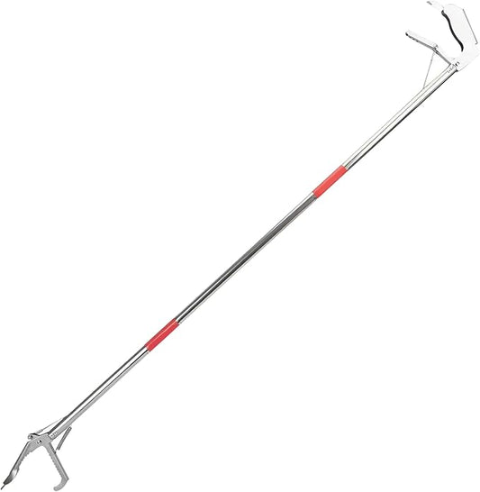 Snake Grabber Tool, 50" 3 Sections Snake Grabber, Stainless Steel Snake Tongs with Serrated Tooth, Collapsible Portable Snack Stick for EEL, Fish, Reptile