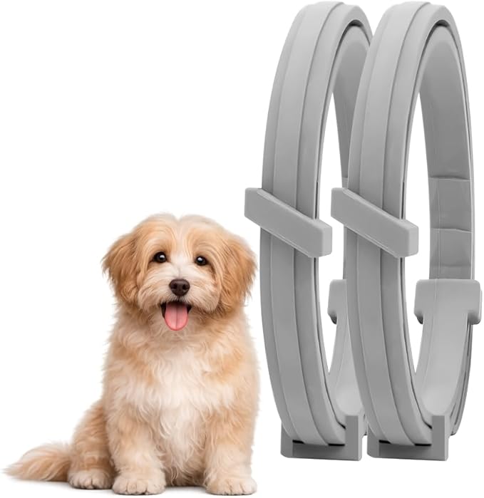 Flea Collar for Small Dogs, Flea and Tick Collar for Puppy, Small Dog Flea Collar Under 18 lbs, 8 Months Protection-2P