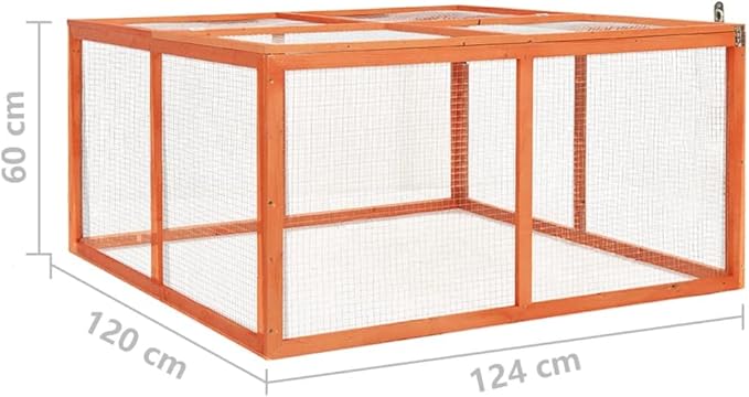 vidaXL Rabbit Hutch - Solid Firwood and Steel Wire - Outdoor Design - Suitable for Small Animals -Easy Assembly- Openable Roof - Cali Prop 65 Warning