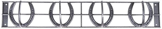 EASY-UP Pro Mountable 4 Horseshoe Tack Rack | Equestrian Charm for Stable & Home | Functional 4-Hook Design | Durable Steel Construction | Rust Resistant | 7-Year Warranty