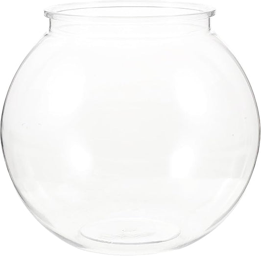 Transparent Plastic Fish Tank Small Round Aquarium for Household Goldfish with Break-Resistant Design Clear Fishbowl for Desk and Home Decoration 7 X 7 X 6.3