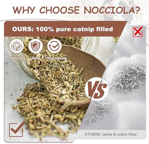 Nocciola 3 Pack Catnip Toys for Cats, Funny Cat Toys Filled with 100% Pure Organic Catnip, Safe Kitten Teething Chew and Kicker Toys, Stress Relieving Fun for Indoor Cats, Brown - Image 5
