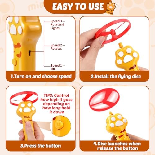BABORUI Cat Toy Disc, 8Pcs Interactive Cat Fetch Toy Flying Discs, Flying Enrichment Toys for Indoor Bored Kittens & Adult Cats (8Pcs) - Image 3