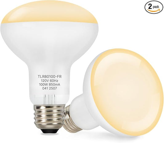 ALAMPEVER 2 Pack Reptile Heat Bulb, 100W Basking Light for Bearded Dragon, E26 Base, Durable Basking Bulb for Amphibian, Lizard, Tortoise, Gecko
