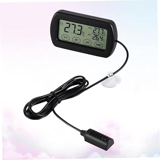 Toddmomy LCD Digital Hygrometer for Egg Hatching and Pet Monitoring Alarm Function Large LCD Display Abs Material Easy Fixing with Suction Cup for Incubators and Home Use