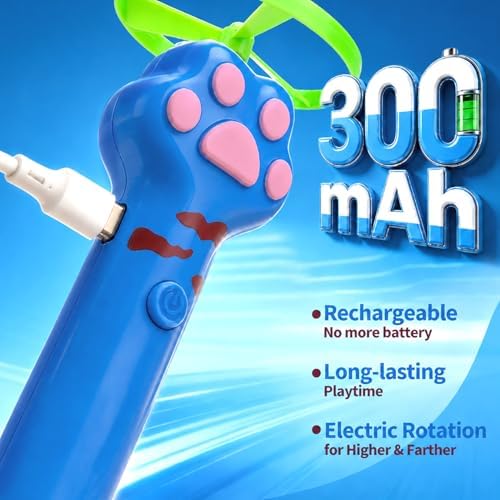 BABORUI Cat Toy Disc Launcher, Rechargeable Interactive Cat Fetch Toy Launcher with 8 Flying Discs, Flying Enrichment Toys for Indoor Bored Kittens & Adult Cats (Blue) - Image 3