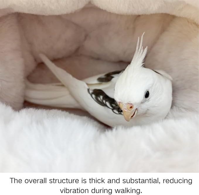 2 in 1 Warm Bird Carrier Bag, Bird Hammock Bed for Cage, Winter Travel Bag, Portable Parrot Outing Bag for Lovebird, Budgie, Conure, Quaker, Small Medium Birds (Blue,Small)
