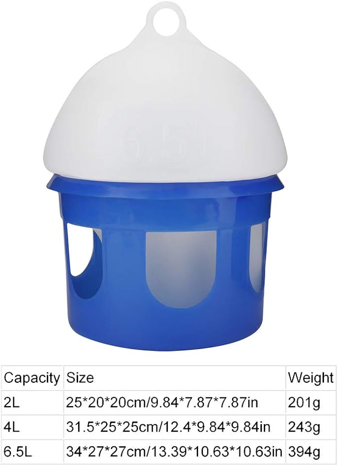 Milltrip Feeder Large Capacity Automatic Bird Feeder Water Dispenser Waterer for Pet Bird Parrots Cage Accessories(6.5L)