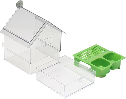 Bird Feeder, Bath Bowl House, Hanging Bird Bath Cage Accessories for Lovebird Finches