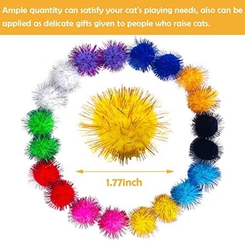 PET SHOW 20 Pack Cat Toys Sparkle Ball 1.77inch for Indoor Cats Kitten - Image 2