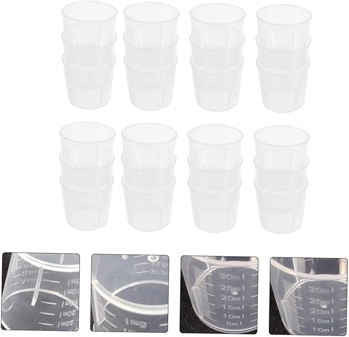 100Pcs Reptile Measuring Cups Food Water Scale Cups for Easy Feeding for Pets Washable for Bearded Dragons Geckos and Lizards