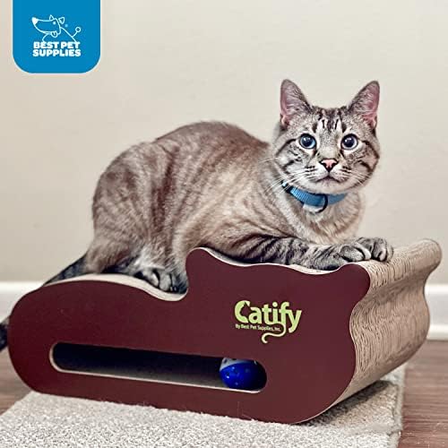 Best Pet Supplies Catify Corrugated Cardboard Cat Scratcher - Cat Shape - Image 5