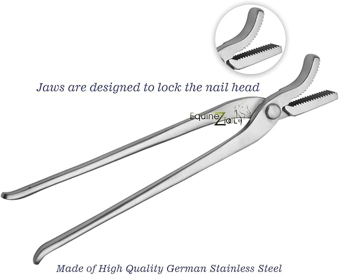 12" Horse Shoe Care Farrier Tool - Heavy Duty Vanadium Steel Hoof Nail Clincher Pliers for Precise Nail Removal, Hoof Trimming, Farrier Work, and Equine Hoof Maintenance