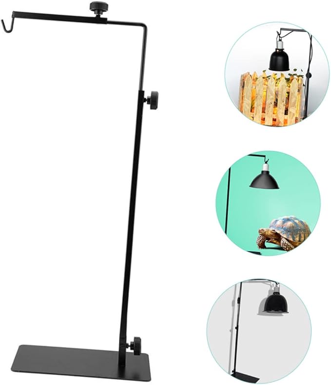 Reptile Heat Lamp Stand Adjustable Metal Rack for Pet Lighting Practical Design for Various Heating Needs Safe for Reptiles for Turtle and Lizard Habitats