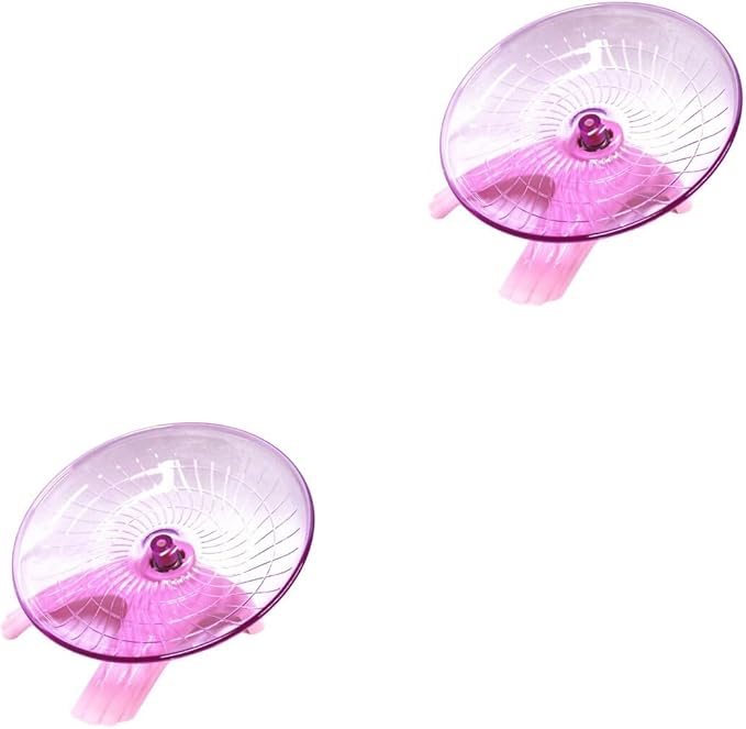 Mipcase 2pcs Saucer Hedgehog Gerbil Wheel Cm Cage Animals and Rat Other Disc Slip for Gerbils Toy Wheel- Run Hedgehogs Guinea Pets Pink Squirrel Hamsters Pet Chinchilla