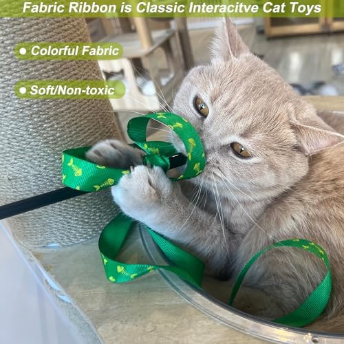 Interactive Cat Toy Wand with Catnip Mouse, Cat Teaser Wand Rainbow String for Bored Indoor Adult Cats and Kittens (8 Pack) - Image 5