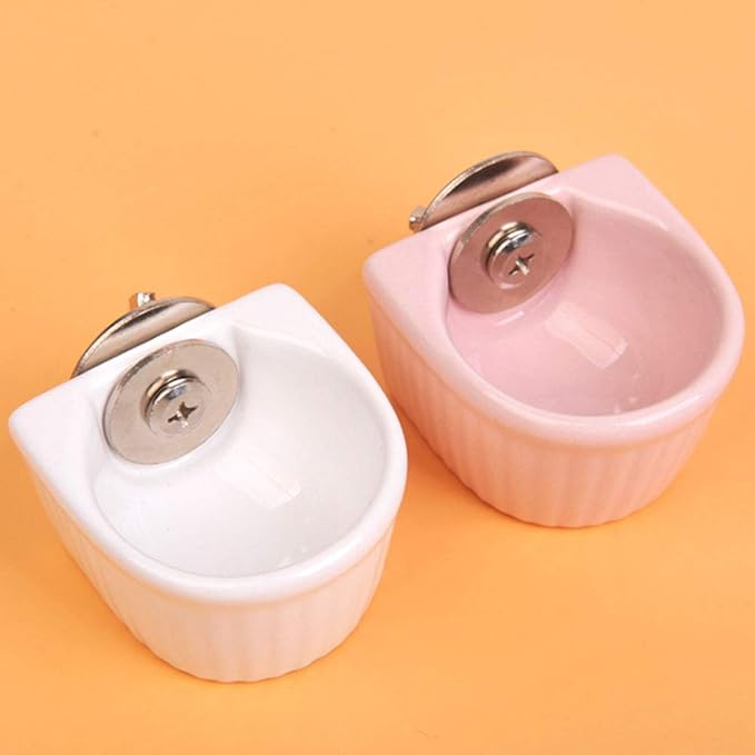 Small Animals Bowl, Hamster Feeder Cups, Detachable Cage Feeder Dish Cage Accessories for Small Animals Guinea Pig Chinchilla Hedgehog Ferret Rabbit Mink Parrot Squirrels Sugar Glider
