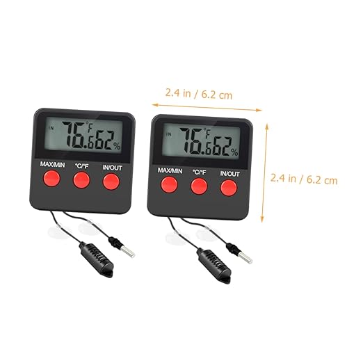 2sets Digital Thermohygrometer for Reptile Tank Snake Lizard Accessories Indoor Thermometer Display for Egg Incubator