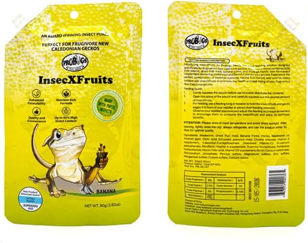 Bearded Dragon Reptile Food, Gecko Gel, Horned Lizard Fruit Puree, Leopard Gecko Food, Blue-Tongued Skink 80g