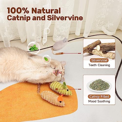 Potaroma Cat Toys: 3pcs Squeak Mice Interactive Catnip Silvervine Animals - Image 4
