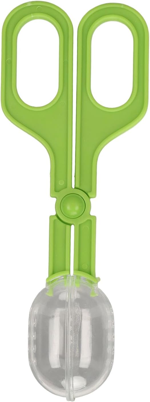 Reptile Feeding Clamp, Feeding Tool, Reptile Poop Scoop，Amphibian Terrarium Feeding and Cleaning Tool, Multipurpose Reptile Feeding Claw Collector, with Vents for Lizard Spider Tortoise(Green)