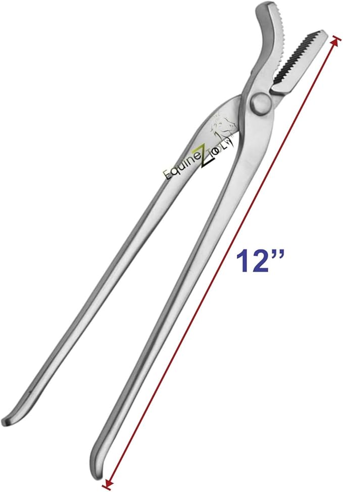 12" Horse Shoe Care Farrier Tool - Heavy Duty Vanadium Steel Hoof Nail Clincher Pliers for Precise Nail Removal, Hoof Trimming, Farrier Work, and Equine Hoof Maintenance
