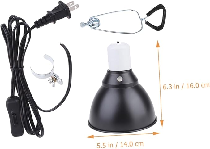 Toddmomy 110v Reptile Heat Lamp Fixture Dome Cover and Safe for Terrariums Turtle Tanks and Reptile Habitats Us