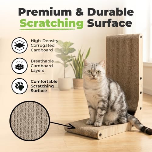 Best Pet Supplies Catify L-Shaped Cardboard Cat Scratcher - H: 19" - Image 3