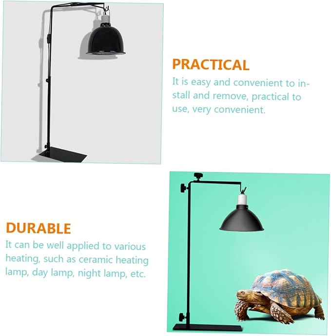 GANAZONO Reptile Tank Accessory Metal Plant Lamp Stand Heat Lamp Rack for Reptile Lighting