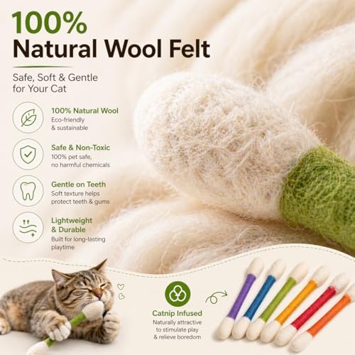 Giant Catnip Cat Toys for Indoor Cats, 6 Pack Interactive Cat Toy, Oversized Cotton Swab Design, Kitten Toys for Boredom Relief, Exercise & Play - Image 4