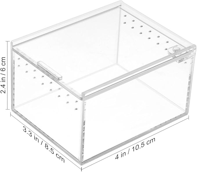 POPETPOP Reptile Breeding Box Reptile Feeding Container Aquarium Breeding Tank Transparent Feeding Box Terrarium Habitat for Snake Turtle Lizards