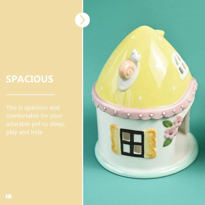 Rat Nest Rat House Ceramic Castle House Small Hamster Ceramic Hideout Mushroom Hamster Hut Small Hideout Bunny Accessories Guinea Pig Summer s