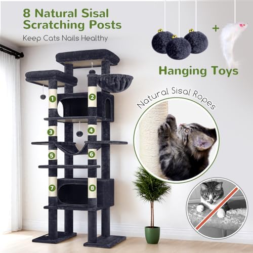 Globlazer Giant Tall Heavy Duty Cat Tower for Indoor Large Cats, F83B - Image 6