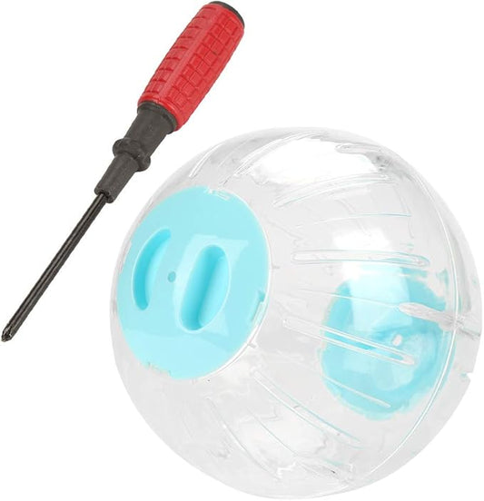 Hamster Exercise Ball,18.5CM 7.3 Inches Plastic Transparent Small Pet Jogging Ball Rolling Wheel Toy Running Activity Relieves Boredom for Hamster Gerbil (Blue)