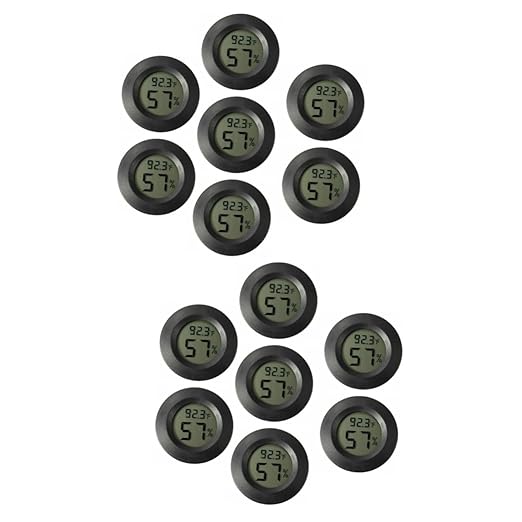 POPETPOP 14pcs Mini Hygrometer for Terrarium Compact Humidity and Temperature for Reptile Tanks Indoor and Outdoor Use Design