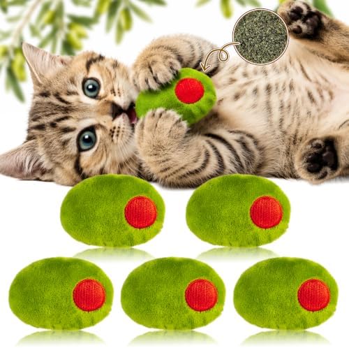 5Pcs Olive Catnip Crinkle Paper Sound Toys for Cat, Catmint Cat Toy Gift by MALLMALL6