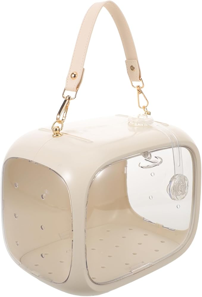 ABOOFAN Portable Bird Travel Carrier Cage for Small Birds Parakeets and Cockatiels, Breathable Lightweight Outdoor Carrying Bag with Food Container and Perch, for Travel and Vet Visits