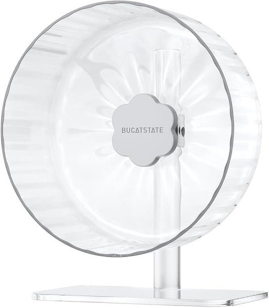 Bucatstate Hamster Exercise Wheel Super-Silent with Adjustable Base Dual-Bearing Cage Accessories Quiet Spinning Running Wheel for Dwarf Syrian Hamster Gerbils and Other Small Animals
