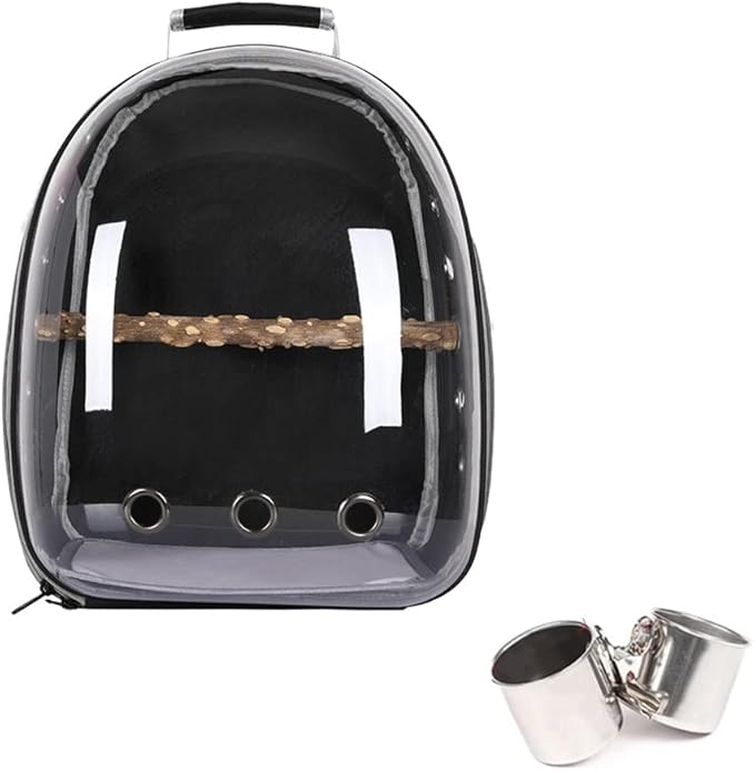 Birdcages Portable Bird Cage Parrot Carrier Backpack Travel Bag with Prech and Feeder Acrylic Transparent 360° Sightseeing Pet Accessories,Type B3