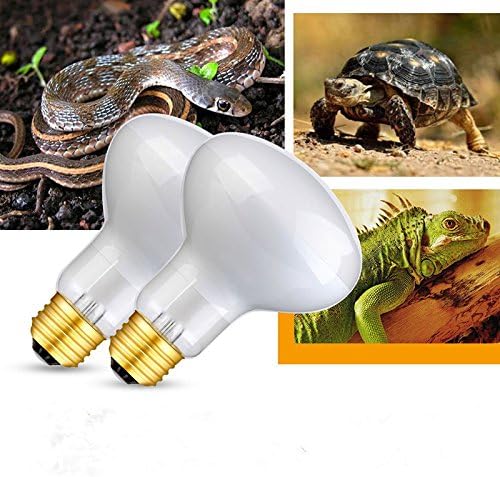 CTKcom 2-Pack 110V 75W Pet Heating Lamp,Basking Heat Spot Lamp, Reptile Heat Bulb for Turtle Aquarium Aquatic Reptile Lizard Heat Lighting E26/E27,White,2 Pcs