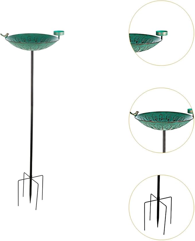 Detachable Outdoor Bird Feeder Rustproof Large Capacity Bird Bath Feeder Birds Feeding Stand for Farm Outdoor Garden