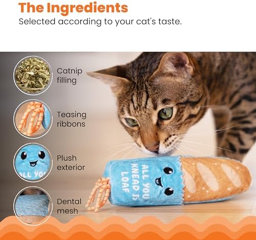 Catstages Loaf Kicker Interactive Cat Toy with Catnip & Dental Mesh, 6.5" - Image 4