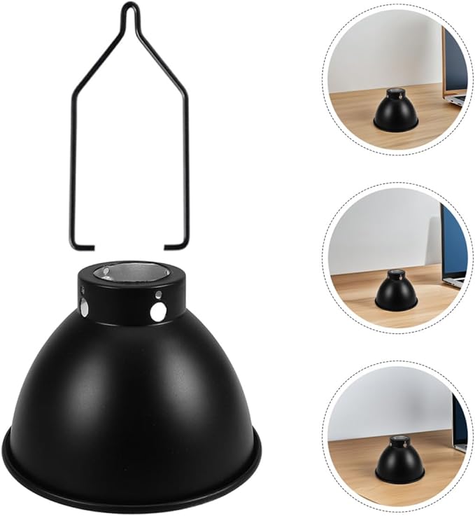 Homoyoyo Reptile Heat Lamp Reflector Dome with Hook, 5.5 Inch Metal Heating Lampshade for Terrarium Insulation and Heat Distribution, Suitable for Reptile Enclosures and Habitat Lighting