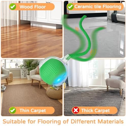 Goosheep 1PK Automatic Rolling Interactive Cat Toys Ball for Indoor Cat Dog - Image 6