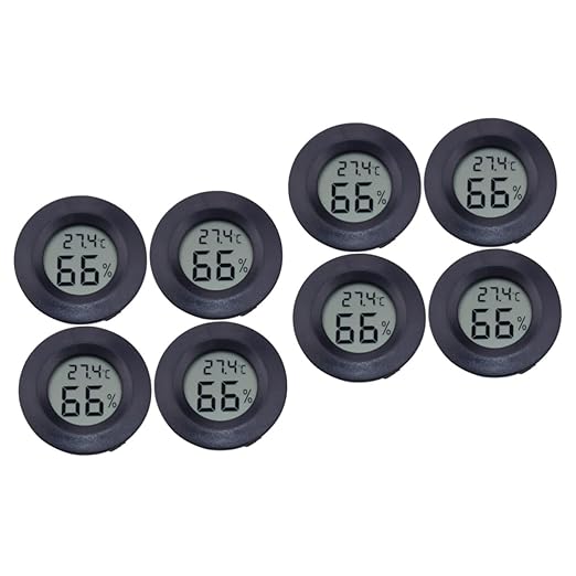 Kisangel 8pcs Digital Humidity Reptile Tank Accessories Indoor Thermometer for Home Temperature Humidity Reptile Pet Box Compact