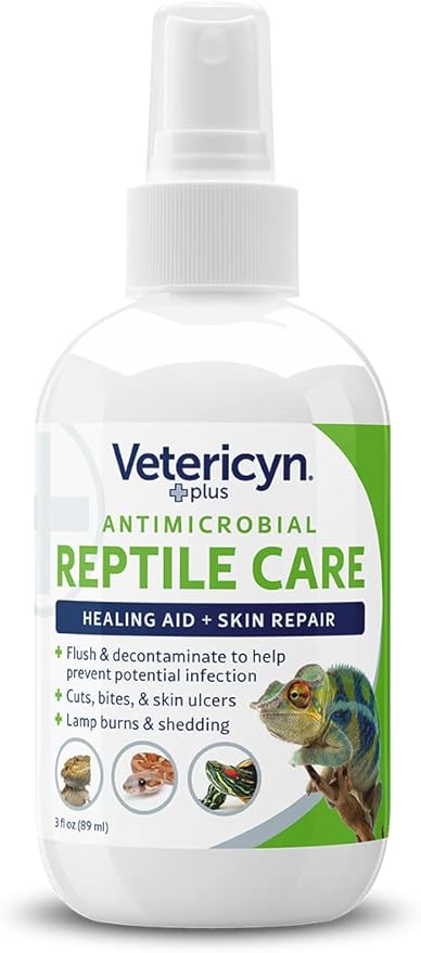 Vetericyn Plus Reptile Wound Care Spray | Reptile Skin Repair, Help Care for Reptile Wounds, Including Scale Rot, Lamp Burns, and Shedding. 3 Ounces