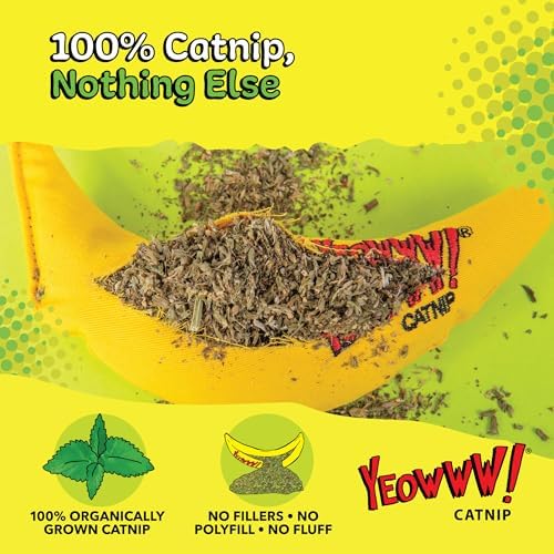 Yeowww! Catnip Chi-CAT-a Banana Toy for Cats - 7 Inches - Durable Cotton Twill - Made in the USA - Stuffed with Organically Grown Catnip - Image 7