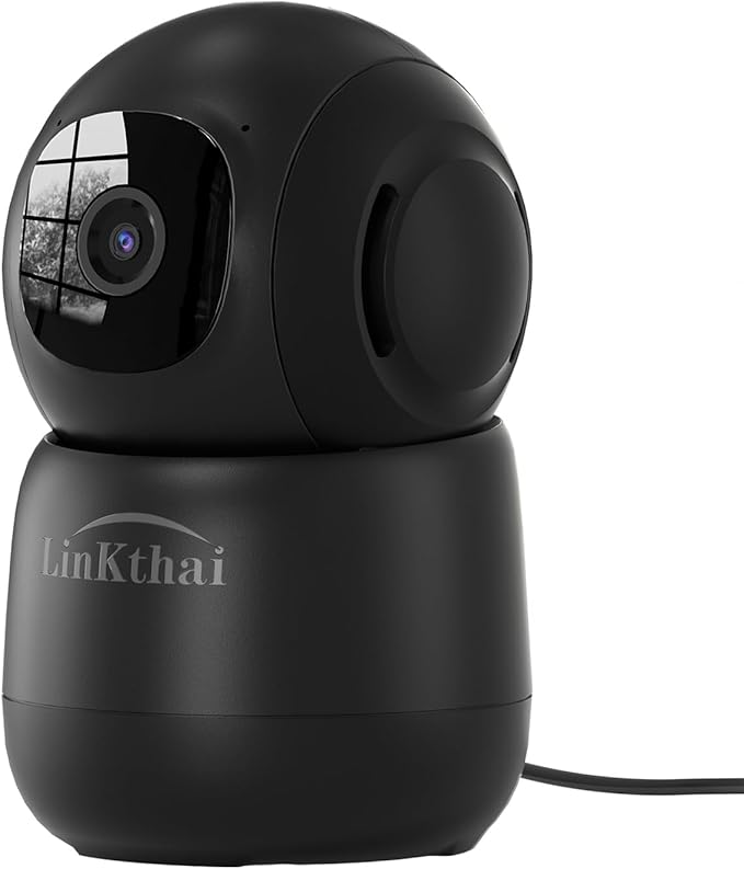 Indoor Camera,2K Cameras for Home Security with App Motion Detection Auto Tracking Alarm Live Notice Schedule Default Location,Pet Camera with Night Vision,2.4 GHz,Black