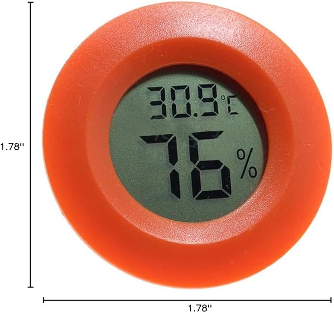 POPETPOP Box Humidity Meter for Reptiles Digital Humidity Gauge Digital Temperature Gauge Reptile Temperature Gauge Small Indoor Humidity Gauge for Reptiles Temperature Meter Celsius Round